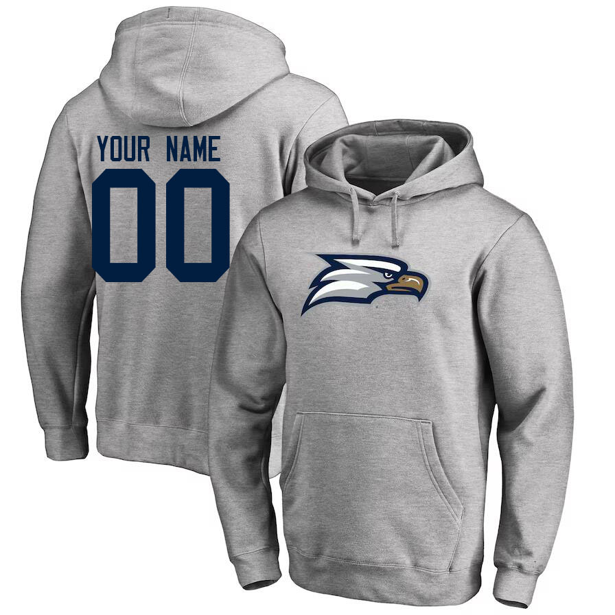 Custom Georgia Southern Eagles Name And Number Hoodies-Grey